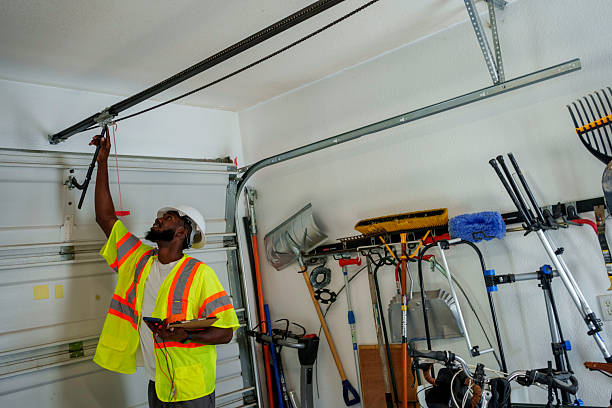 Professional Garage Door Maintenance technician working in Shafter, CA